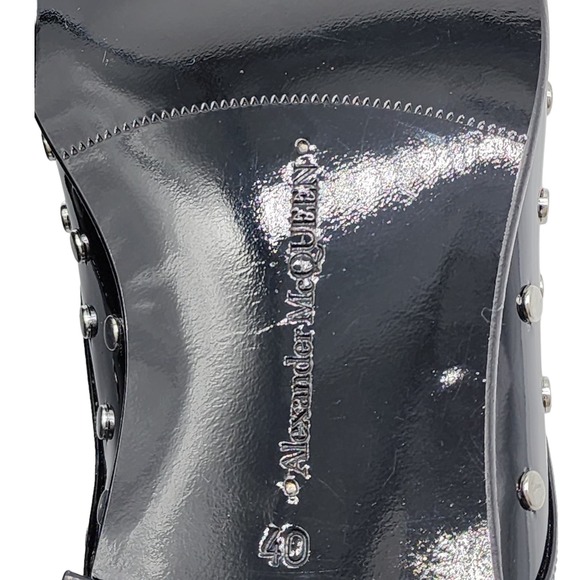 Alexander McQueen Patent Leather Men's Studded Derby Shoes $1150 - Picture 7 of 7